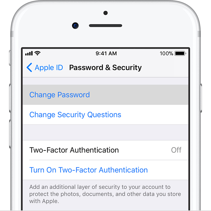 روش تغییر رمز عبور اپل آیدی