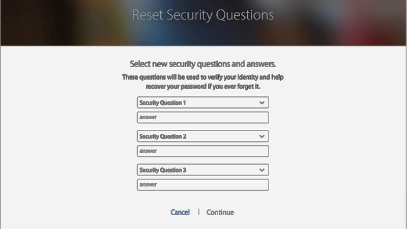ریست کردن سوالات امنیتی اپل آیدی